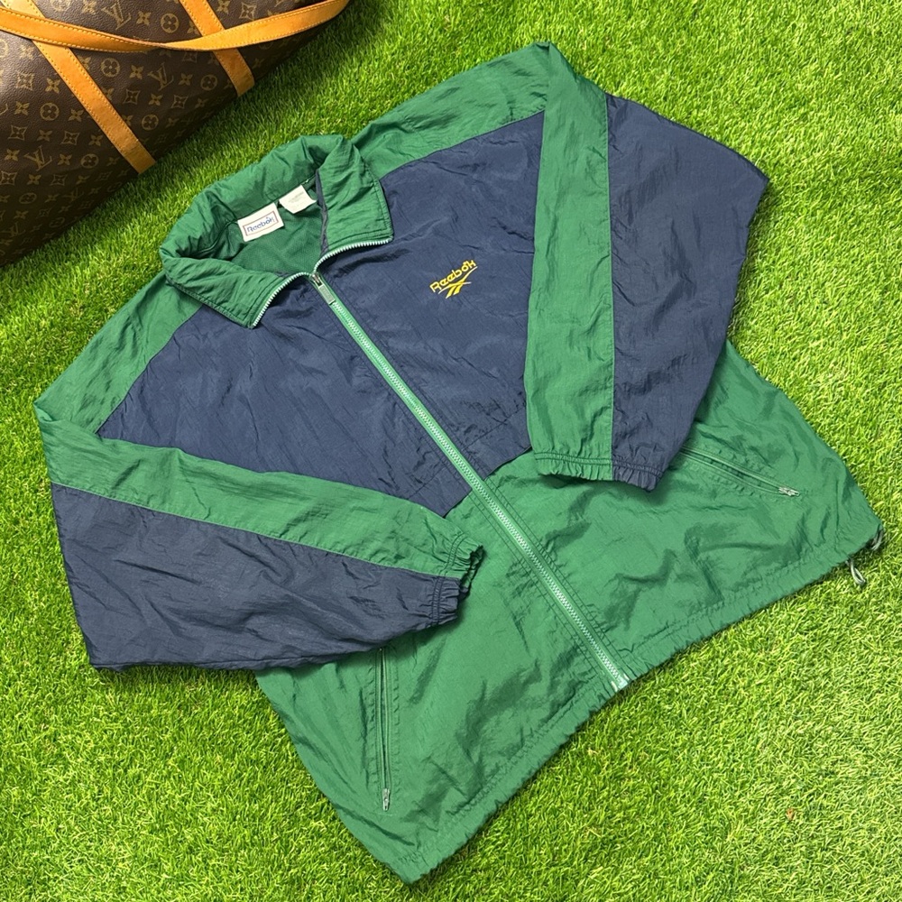 Vtg Reebok Green and Blue Windbreaker Jacket